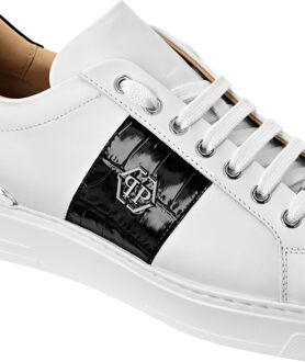Philipp Plein Lo-Top Sneakers Hexagon - maat EU 46 Wit/Zwart