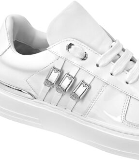 Philipp Plein Low Top Sneakers Belts Skull Wit - EU 36