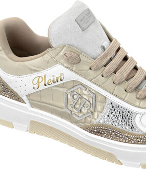 Philipp Plein Low Top Sneakers Mix Strass Cocco Beige - EU 37