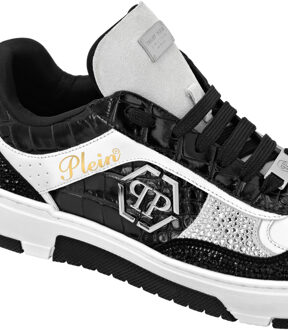 Philipp Plein Low Top Sneakers Mix Strass Cocco - maat EU 42 Zwart