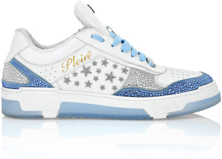 Philipp Plein Low-Top Sneakers Mix Studs Star Lichtblauw