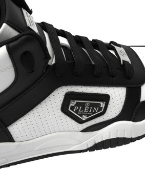 Philipp Plein Mid-Top Sneakers Street - maat EU 39 Wit/Zwart