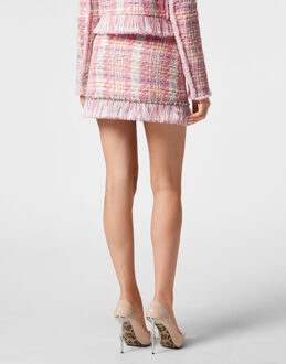 Philipp Plein Mini Skirt Tweed Rosé