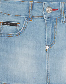 Philipp Plein Minirok Lichtblauw - 6-7J / 116-122cm