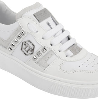 Philipp Plein Mix Materials Low-Top Sneakers With Studs - maat