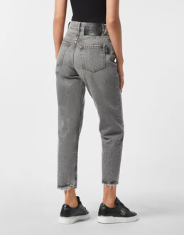 Philipp Plein Mom Fit Jeans Grijs - 28 (Taille)