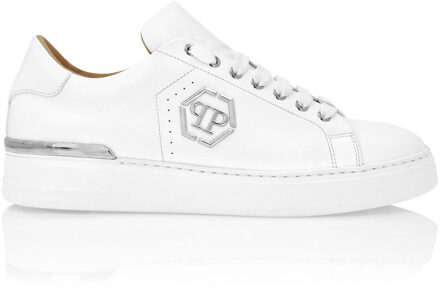 Philipp Plein Nappa Leather Lo-Top Sneakers Hexagon Wit