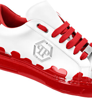 Philipp Plein Nappa Leather Low Top Sneakers Carson Paint - maat EU 44 Rood