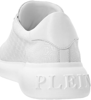 Philipp Plein Nappa Leather Low Top Sneakers Monogram Wit - EU 42