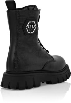 Philipp Plein Nappa Leather Mid Boots Hexagon Monogram Zwart - EU 34