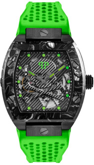 Philipp Plein Neon Lime Skeleton Sport Horloge Philipp Plein , Green , Heren - ONE Size