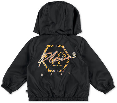 Philipp Plein Nylon Jas Hexagon - maat 9-12M / 74-80cm Zwart