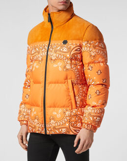 Philipp Plein Nylon Jas Paisley Oranje