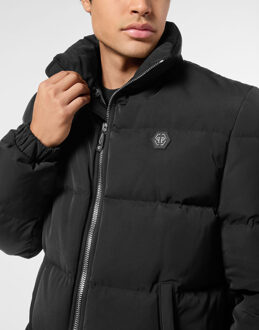 Philipp Plein Nylon Puffer Jacket Late Checkout Zwart
