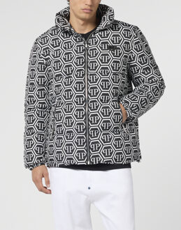Philipp Plein Nylon Puffer Jacket Monogram - maat XL Zwart
