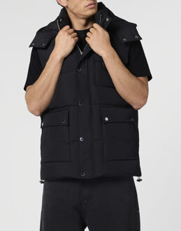 Philipp Plein Nylon Puffer Vest Gothic Plein Zwart