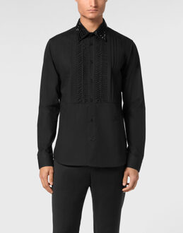 Philipp Plein Overhemd Rokersnit Skull&Bones Zwart - 4XL