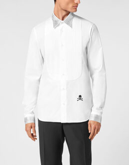 Philipp Plein Overhemd Rokersnit Wit - L