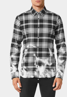 Philipp Plein Overhemd Slim Fit Gothic Plein Zwart - 4XL