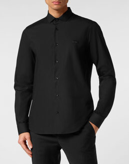 Philipp Plein Overhemd Slim Fit Tattoo Zwart - XL