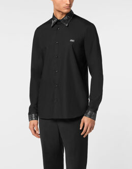 Philipp Plein Overhemd Slim Fit Zwart