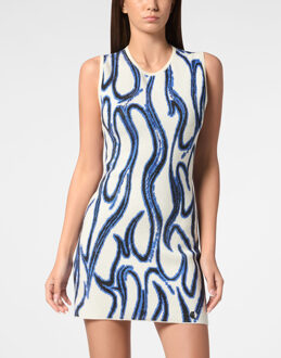 Philipp Plein Overhemdjurk Flame Wit - S