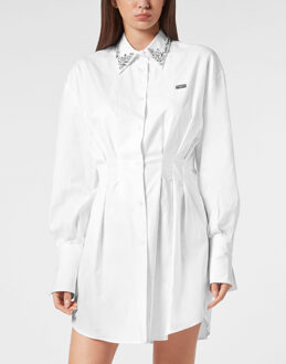Philipp Plein Overhemdjurk Wit - XL