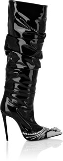 Philipp Plein Patent Leather Boots Hi-Heels - maat Zwart