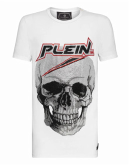 Philipp Plein Platinum Cut Wit Ronde Hals T-shirt Philipp Plein , White , Heren - 2Xl,Xl,L,M,S
