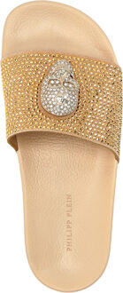 Philipp Plein Platte Sandalen Skull Beige - EU 35