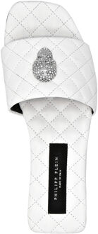 Philipp Plein Platte Sandalen Skull Wit