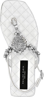 Philipp Plein Platte Sandalen Wit - EU 35