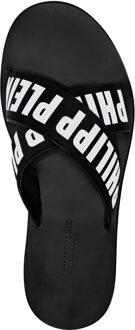 Philipp Plein Platte Sandalen Zwart/wit