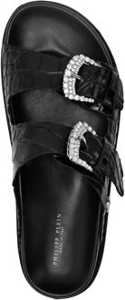 Philipp Plein Platte Sandalen Zwart