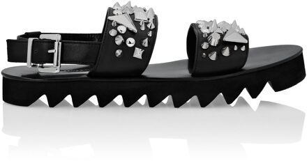 Philipp Plein Platte Sandalen Zwart