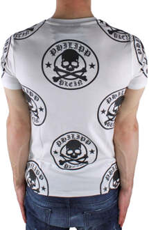 Philipp Plein Plum Multi Logo Design Wit T-shirt