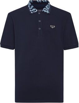 Philipp Plein Poloshirt Gothic Plein Donkerblauw - S
