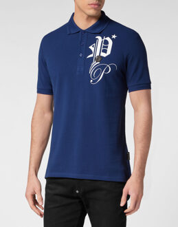 Philipp Plein Poloshirt Gothic Plein Donkerblauw