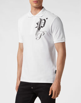 Philipp Plein Poloshirt Gothic Plein - maat 3XL Wit
