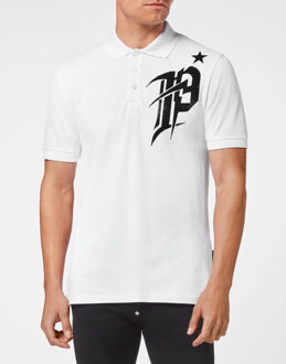 Philipp Plein Poloshirt Gothic Plein - maat XL Wit