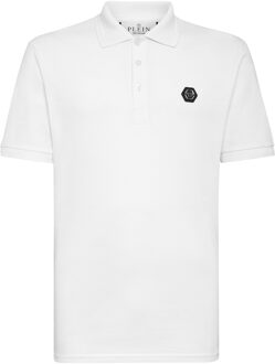 Philipp Plein Poloshirt Gothic Plein Wit - 2XL