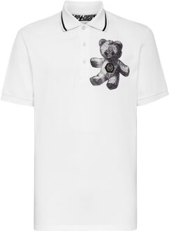 Philipp Plein Poloshirt Paisley Wit/Zwart - 3XL