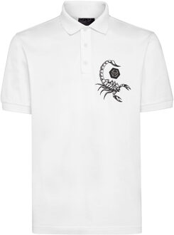 Philipp Plein Poloshirt Scorpion - maat 3XL Wit
