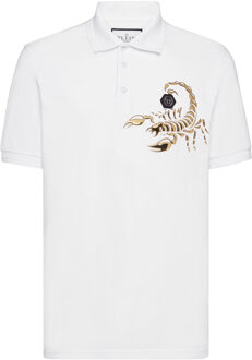 Philipp Plein Poloshirt Scorpion Wit