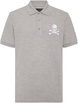 Philipp Plein Poloshirt Skull&Bones Grijs - L