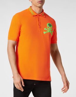 Philipp Plein Poloshirt Skull&Bones - maat 2XL Oranje