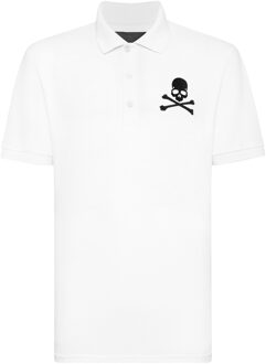 Philipp Plein Poloshirt Skull&Bones - maat 2XL Wit