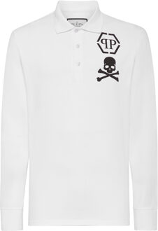 Philipp Plein Poloshirt Skull&Bones - maat S Wit