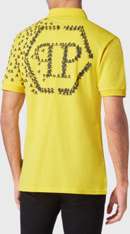 Philipp Plein Poloshirt Skull&Bones - maat XS Geel