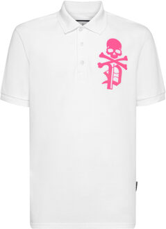 Philipp Plein Poloshirt Skull&Bones Wit - 3XL